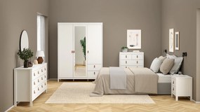 Funkcjonalna komoda pokojowa z szufladami Madrid 3+2 biały mat