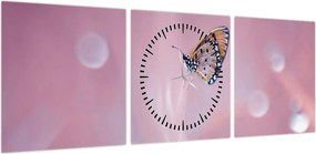 Obraz - Motyl (z zegarem) (90x30 cm)