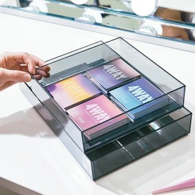 Organizer łazienkowy na kosmetyki z plastiku z recyklingu w kolorze matowej czerni – iDesign