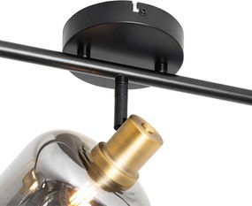 Inteligentny plafon czarny z dymionym szkłem prostokątny w tym 3 Wifi P45 - Zuzanna