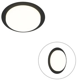 Zewnetrzna Nowoczesna lampa sufitowa czarna okrągła z wbudowanym LED IP44 - Lys Nowoczesny Oswietlenie zewnetrzne