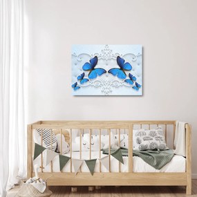 Obraz na szkle - Niebieskie motyle (70x50 cm)