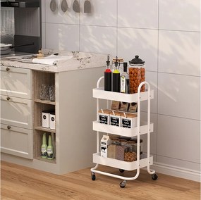 Pojemnik na rolkach biały 45.9x34x78.7 tron