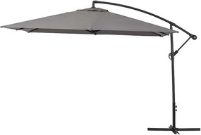 Parasol ogrodowy "Ilios 3" z wysięgnikiem - Aluminium - Kwadratowy -  3 x3 m - Szary