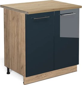 Szafki kuchenne ciemnoniebieski wysoki połysk 80x60x82 fame-line