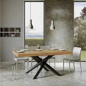 Stół rozkładany 180/284x90 cm Volantis dąb naturalny nogi antracytowe