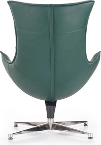 Zielony fotel wypoczynkowy ze skóry Luxor