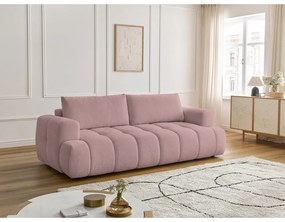 Różowa rozkładana/ze schowkiem sofa 251 cm Fuji – Bobochic Paris