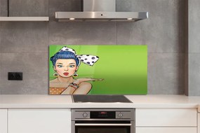 Panel nad Blat Kuchenny Kobieta z Czerwonymi Ustami i Kokardą