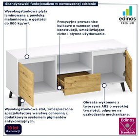 Szafka RTV w stylu skandynawskim biały + dąb artisan K0-F92