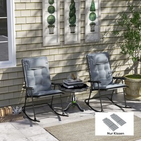 Outsunny Zestaw 2 poduszek na leżak ogrodowy Odporne na wodę 50x116x5 cm, Jasnoszary