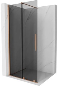 Mexen Velar ścianka prysznicowa rozsuwana Walk-in 70 x 200 cm, grafit 8 mm, miedź szczotkowana - 871-070-000-43-65