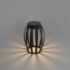 Lampa stołowa zewnętrzna czarna z 3-stopniowym ściemniaczem, zasilana energią słoneczną i akumulatorowa - Sheldon
