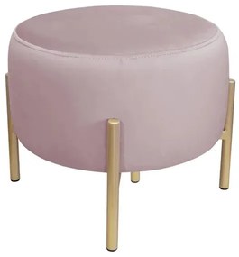 Pufa WILFRED MG VELVET jasnoróżowa/złota ATOS