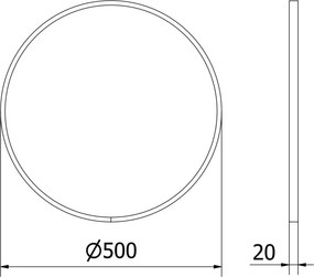 Mexen Loft lustro łazienkowe okragłe 50 cm, rama złota - 9850-050-050-000-50