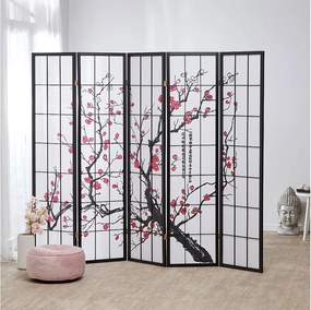 Przegroda pokojowa 220x179x2 cm czarna Shoji