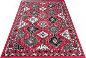 Czerwony prostokątny dywan w stylu retro H6-W60