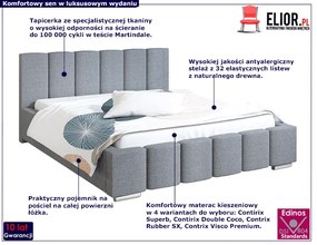 Tapicerowane łóżko 140x200 Galbano 2X Cortina 11W 45x12x4