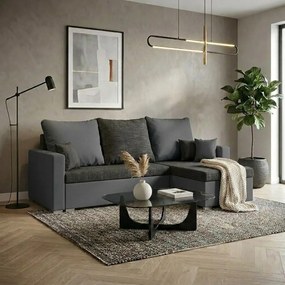 Narożnik z funkcją spania MADRIT Ciemny szary/Szary