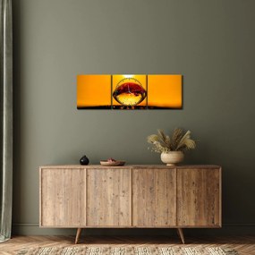 Obraz szklanej kropli (z zegarem) (90x30 cm)