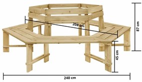 Drewniana ławka pod pień drzewa - Monroi 4X