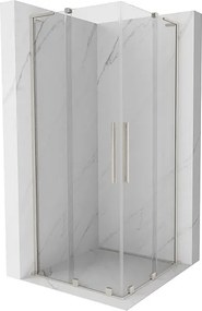 Mexen Velar L Duo kabina prysznicowa rozsuwana 90 x 90 cm, transparent, nikiel szczotkowany - 871-090-090-02-03-97