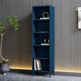 Regał na książki MARIO, 500 x 1800 x 350 mm, Modern: granatowy