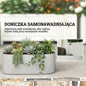 Outsunny Zestaw 2 Donic Wiszących z Systemem Drenażu i Haczykami 42 x 16 x 15 cm Jasnoszary | Aosom PL