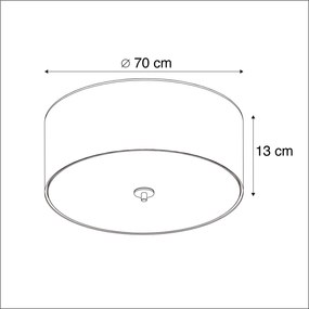 klasyczny Plafon / Lampy sufitowe szary 70cm - Drum Nowoczesny Oswietlenie wewnetrzne