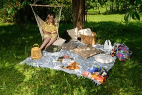 Beżowy fotel wiszący PALAK