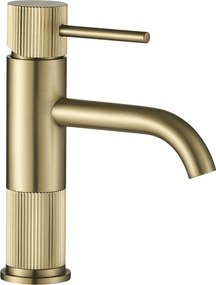 Bateria umywalkowa Rea Lungo Stripe Złota Szczotkowana Niska