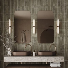 Lustro prostokątne bez ramy oszlifowane obracalne bez podświetlenia ROUND Classic LED | Różne rozmiary | Różne kolory szkła : Kolor tafli szkła - Brąz, Rozmiar - 75 x 150 cm