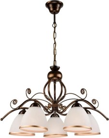 Żyrandol na łańcuchu RETRO II 5xE27/60W/230V czarna patyna