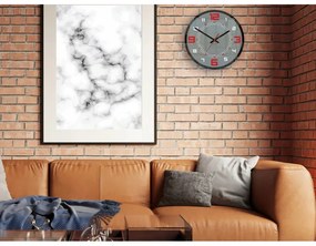 Zegar ścienny okrągły cichy klasyczny akrylowy na ścianę duże cyfry szary