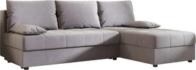 BEDANTE narożnik MOS L Itaka 50 prawa szary z funkcją spania sofa w kształcie litery L z pojemnikiem na pościel