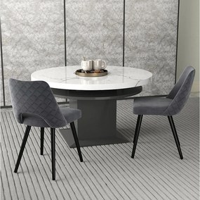 Zestaw tapicerowane krzesło do jadalni szare 2 szt