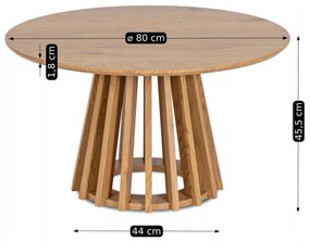 Stolik Kawowy HARPER MAX 80 cm Dąb Nowoczesny Loft