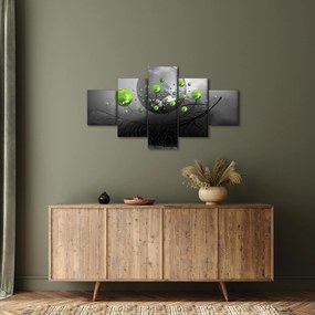 Obraz zielonych abstrakcyjnych kul (125x70 cm)