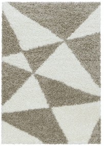 Dywan shaggy Tango trójkąty beżowo-kremowy 120 cm x 120 cm koło