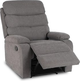 Fotel Rozkładany z Podnóżkiem KOBE Szary Nowoczesny