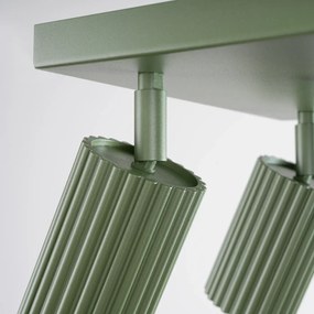 Plafon czteropunktowy KARBON 4 zielony oliwkowy kwadratowy SOLLUX  LIGHTING