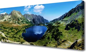 Obraz drukowany na płótnie Panorama Wysokich Gór nad Wodą