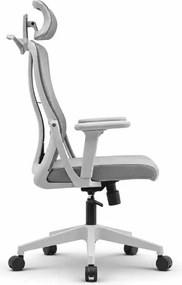 Ergonomiczny fotel burowy obrotowy Komoso – regulowany zagłówek, podłokietniki 3D