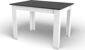 Stół jadalny Valora NP prostokątny z czarnym blatem i białymi nogami