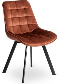 Zestaw Stół Okrągły Rozkładany HARRY 102-142 cm Dąb Craft/Czarny i 4 Krzesła Tapicerowane RICK Rude Nowoczesne