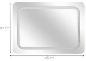Lusterko kosmetyczne LED, 65x49 cm