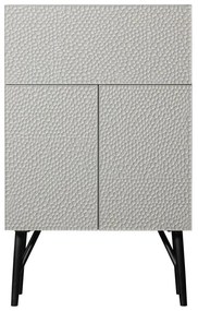 Jasnoszara szafka na wino z litego drewna mango 90x146 cm Carved – BePureHome