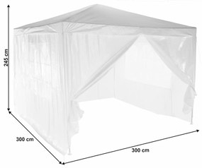 Namiot ogrodowy Trekno typ 1, biały, 300 x 300 x 245 cm