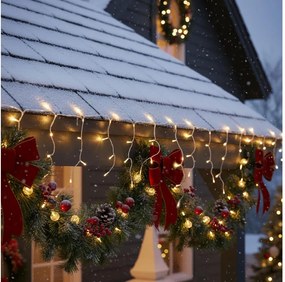 Brilagi - LED łańcuch zewnętrzny 200 diod LED / 8 funkcji, 13 m, IP44, ciepła biel