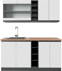 Pojedyncza kuchnia biały/antracyt 160x60x81.6 r-line